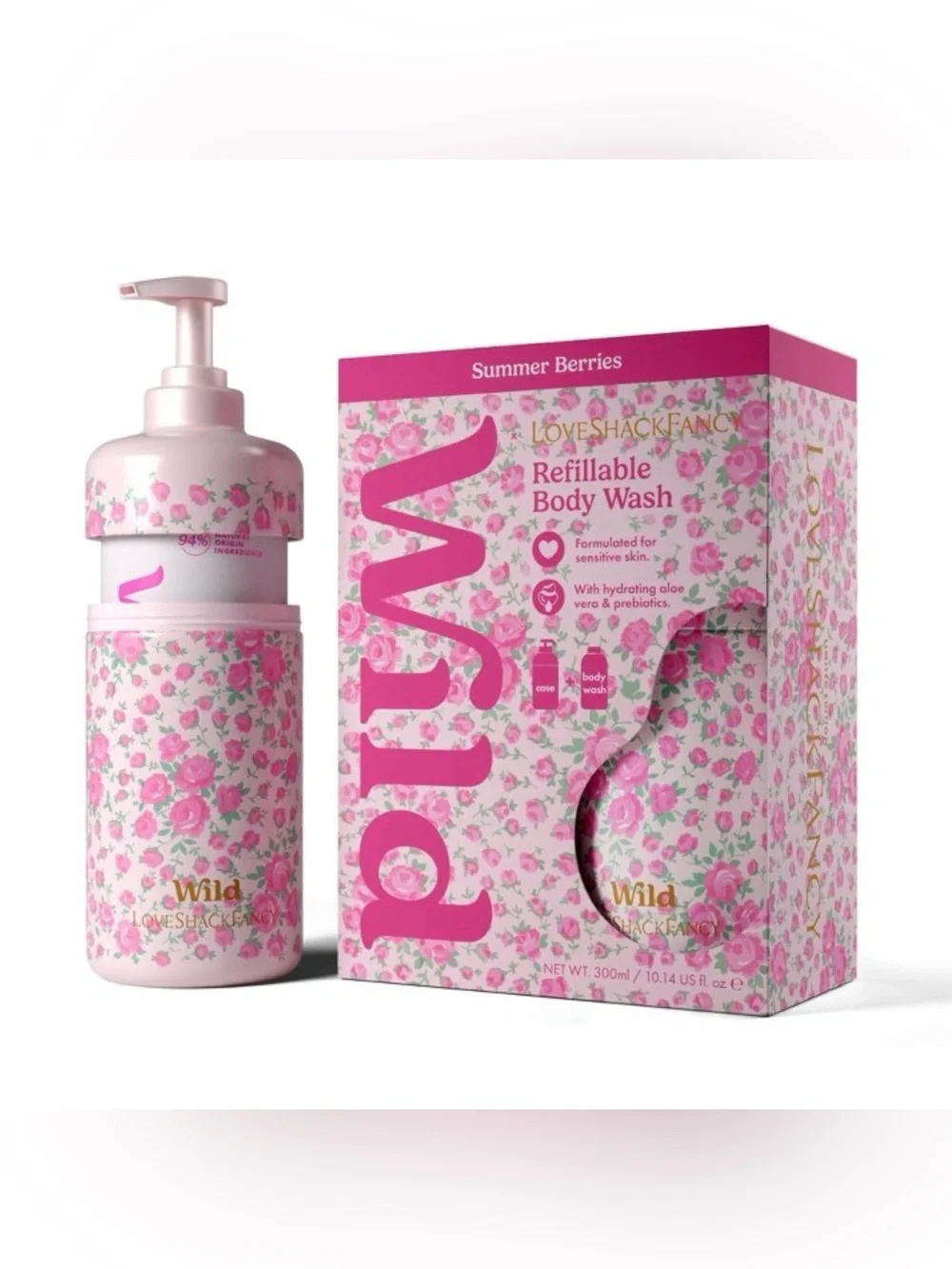 💗 LoveShackFancy x Target Refillable Body Wash 💗 Roseheart Wild Summer Berries